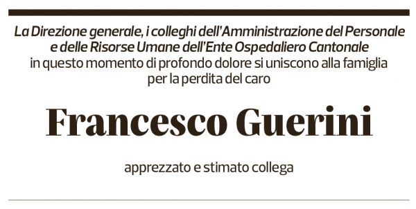 Annuncio funebre Francesco Guerini