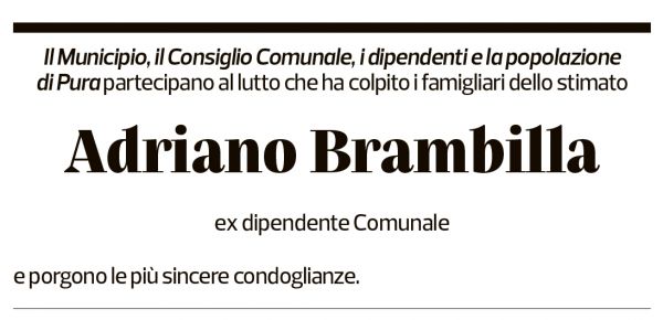 Annuncio funebre Adriano Brambilla