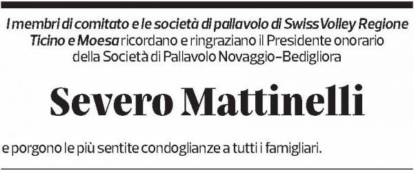 Annuncio funebre Severo Mattinelli