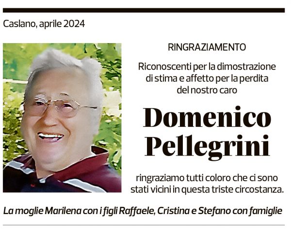 Annuncio funebre Domenico Pellegrini