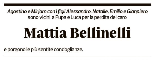 Annuncio funebre Mattia Bellinelli