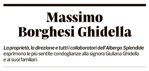 Annuncio funebre Massimo Borghesi Ghidella