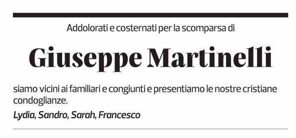 Annuncio funebre Giuseppe Martinelli