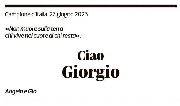 Annuncio funebre Giorgio Marchetti