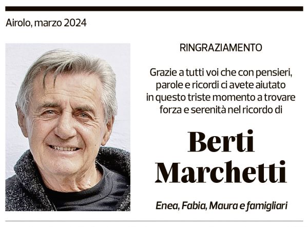 Annuncio funebre Berti Marchetti