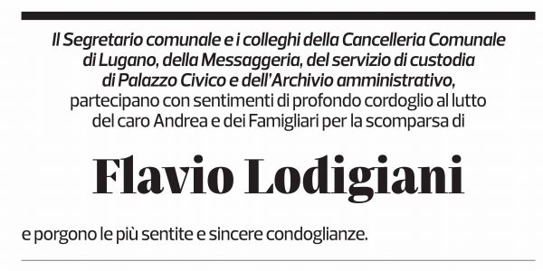 Annuncio funebre Flavio Lodigiani