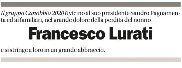 Annuncio funebre Francesco Lurati