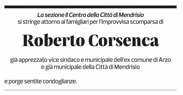 Annuncio funebre Roberto Corsenca