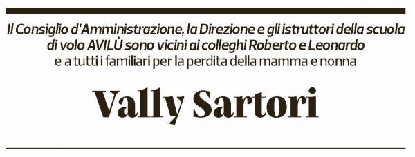 Annuncio funebre Vally Sartori
