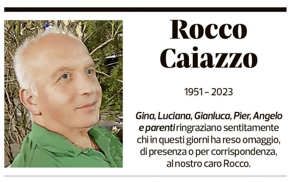 Annuncio funebre Rocco Caiazzo