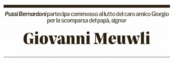 Annuncio funebre Giovanni Meuwli