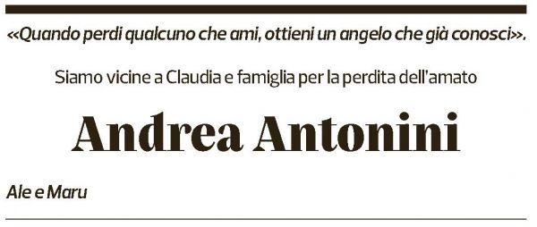 Annuncio funebre Andrea Antonini