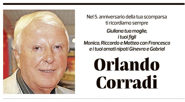 Annuncio funebre Orlando Corradi