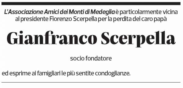 Annuncio funebre Gianfranco Scerpella