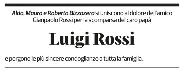 Annuncio funebre Luigi Rossi