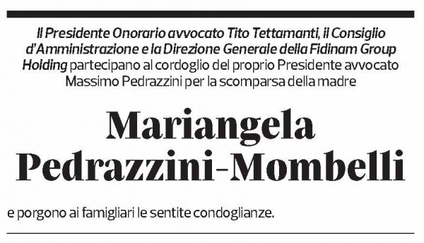 Annuncio funebre Mariangela Pedrazzini Mombelli