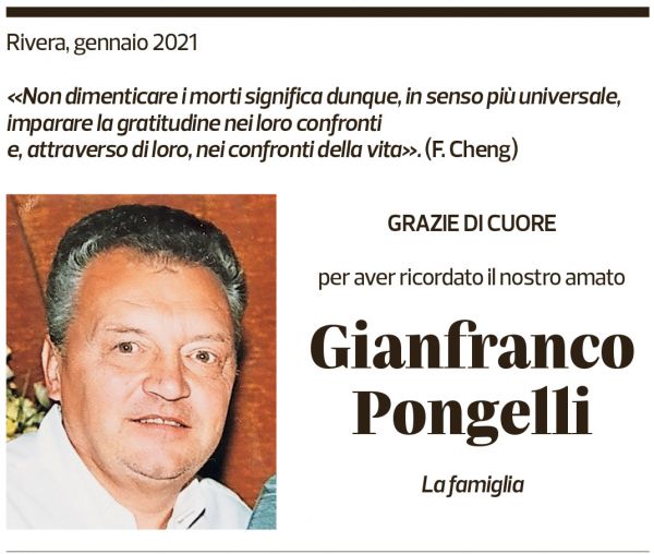 Annuncio funebre Gianfranco Pongelli