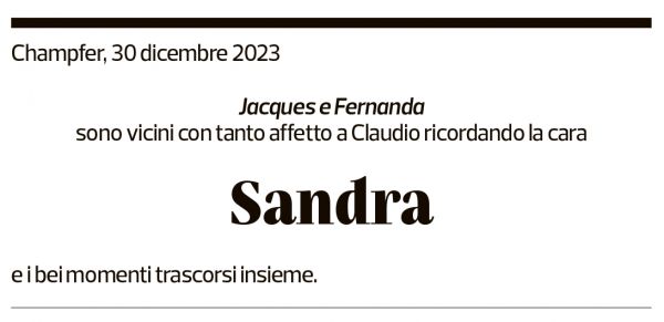 Annuncio funebre Sandra Giannelli