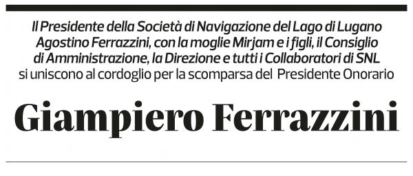 Annuncio funebre Giampiero Ferrazzini
