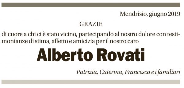 Annuncio funebre Alberto Rovati