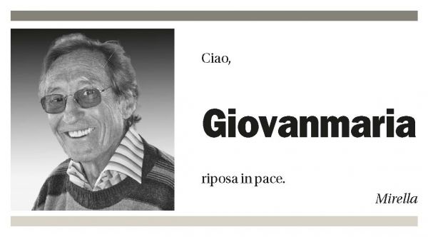 Annuncio funebre Giovanmaria Bizzini