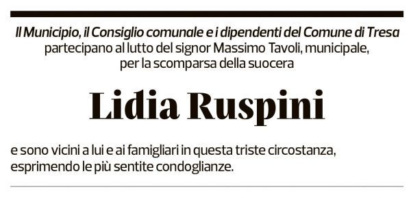 Annuncio funebre Lidia Ruspini