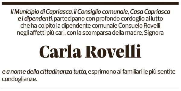 Annuncio funebre Carla Rovelli