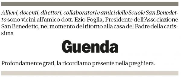Annuncio funebre Guenda Foglia