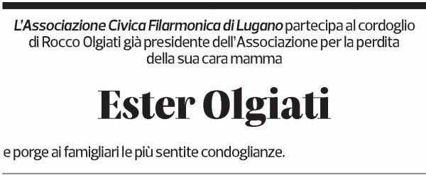 Annuncio funebre Ester Olgiati