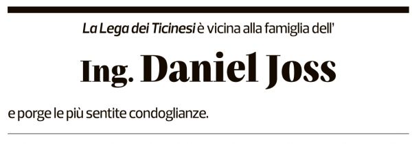 Annuncio funebre Daniel Joss