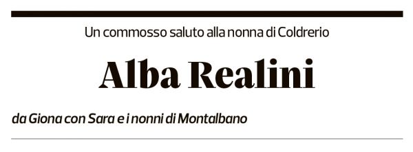 Annuncio funebre Alba Realini