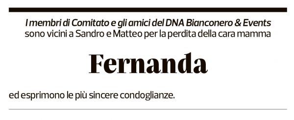 Annuncio funebre Fernanda Lurati