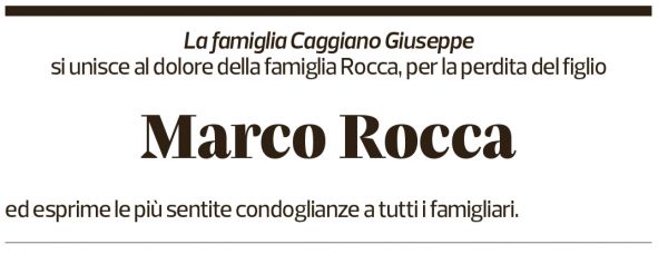 Annuncio funebre Marco Rocca