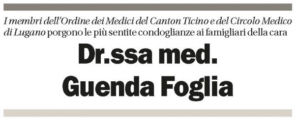 Annuncio funebre Guenda Foglia