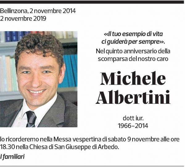 Annuncio funebre Michele Albertini