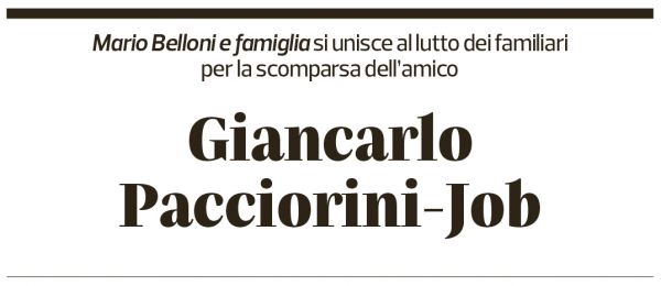 Annuncio funebre Giancarlo Pacciorini-job