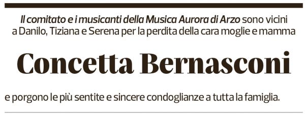 Annuncio funebre Concetta Bernasconi