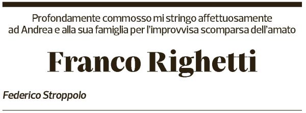 Annuncio funebre Franco Righetti
