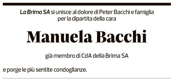 Annuncio funebre Manuela Bacchi