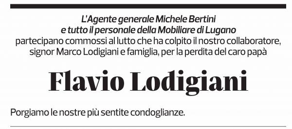 Annuncio funebre Flavio Lodigiani