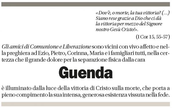 Annuncio funebre Guenda Foglia