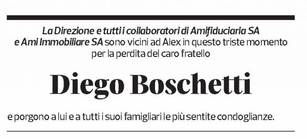 Annuncio funebre Diego Boschetti