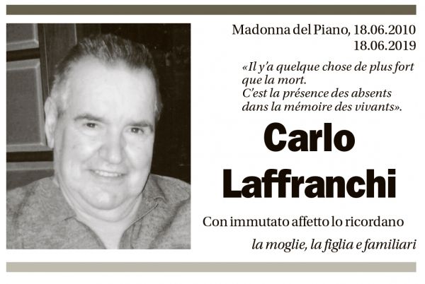 Annuncio funebre Carlo Laffranchi