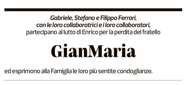 Annuncio funebre Gianmaria Pusterla