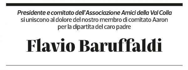 Annuncio funebre Flavio Baruffaldi