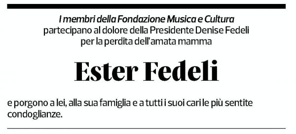 Annuncio funebre Ester Fedeli
