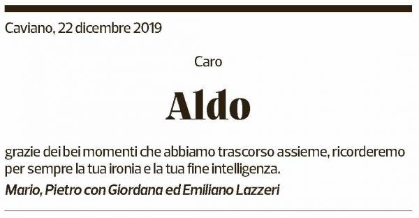 Annuncio funebre Aldo Crivelli