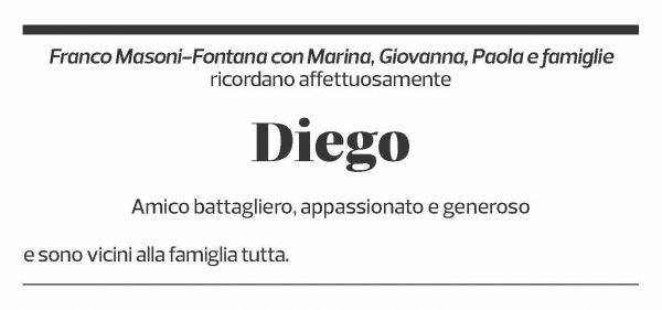 Annuncio funebre Diego Lissi