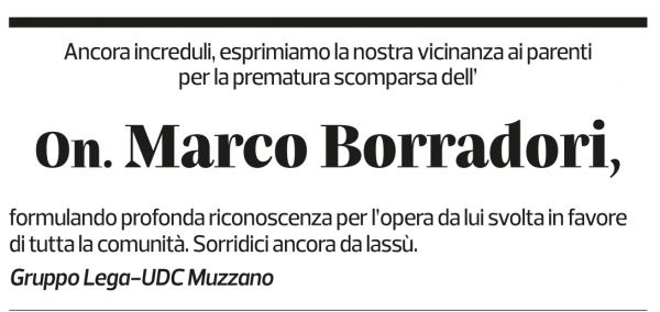 Annuncio funebre Marco Borradori