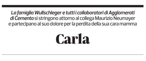 Annuncio funebre Carla 